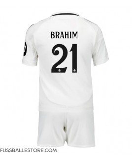 Günstige Real Madrid Brahim Diaz #21 Heimtrikotsatz Kinder 2024-25 Kurzarm (+ Kurze Hosen)